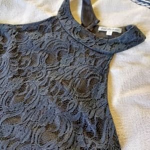 High neck little black dress